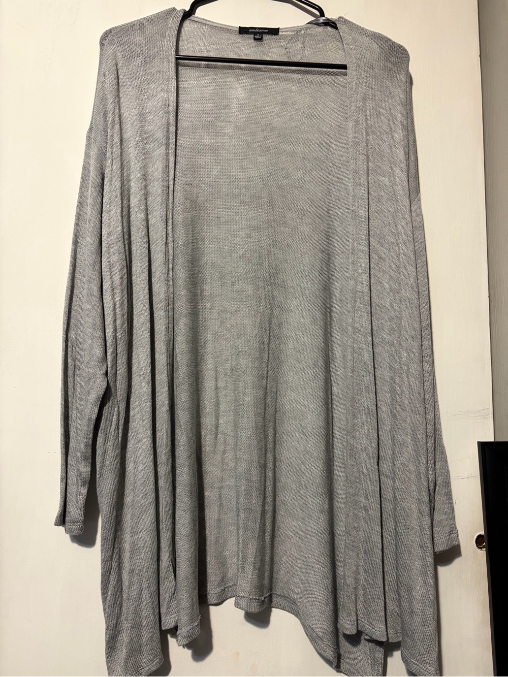 Light Gray Open-Front Women's Cardigan Sweater